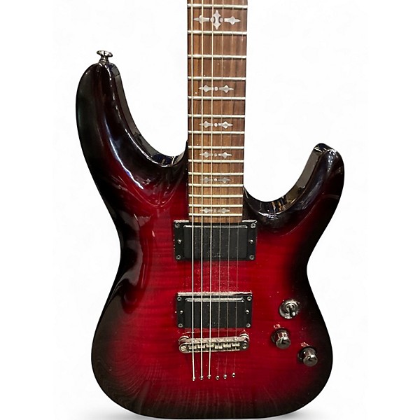 Used Schecter Guitar Research Demon 6 Trans Red Solid Body Electric Guitar