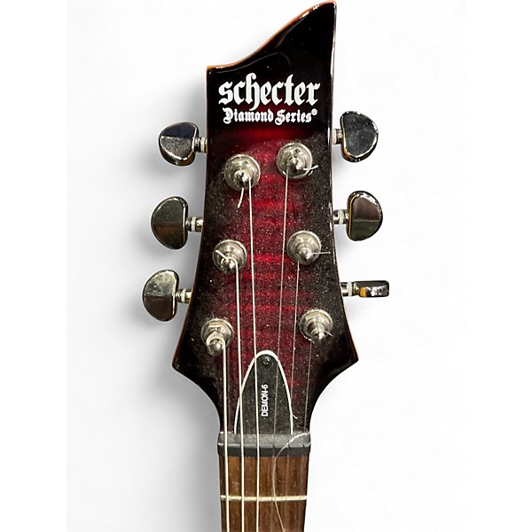 Used Schecter Guitar Research Demon 6 Trans Red Solid Body Electric Guitar