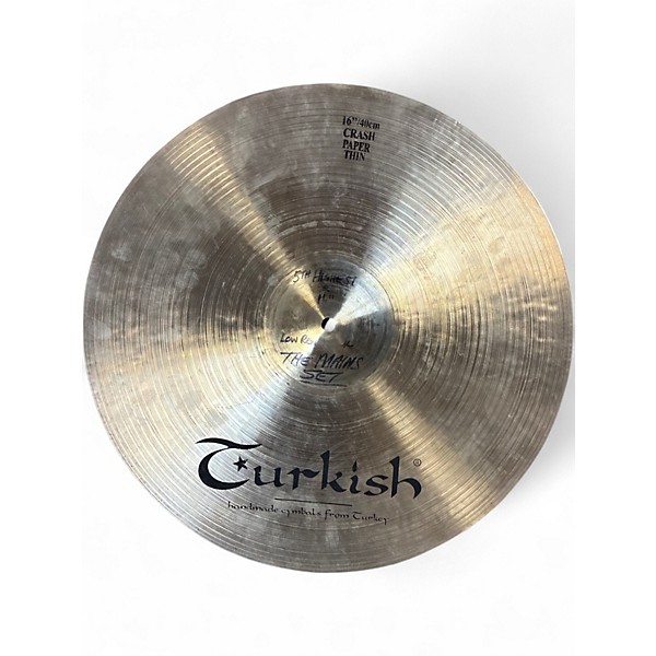 Used Turkish 16in Classic Paper Thin Crash Cymbal