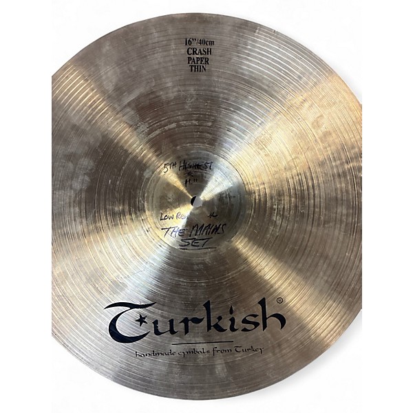 Used Turkish 16in Classic Paper Thin Crash Cymbal