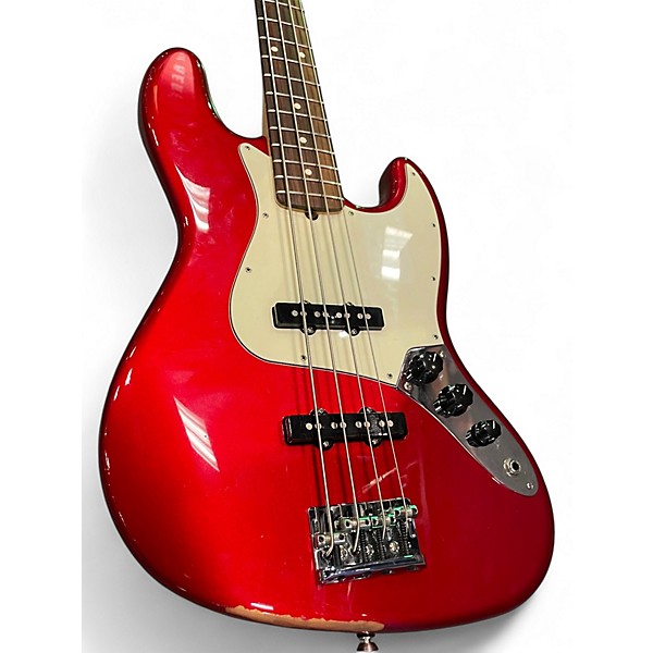 Used Fender AM PRO J BASS Candy Apple Red Electric Bass Guitar