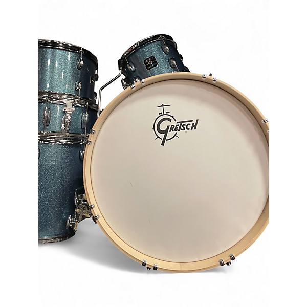 Used Gretsch Drums 4 Piece Energy Blue Drum Kit