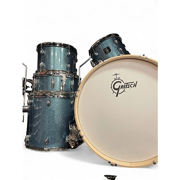 Used Gretsch Drums 4 Piece Energy Blue Drum Kit