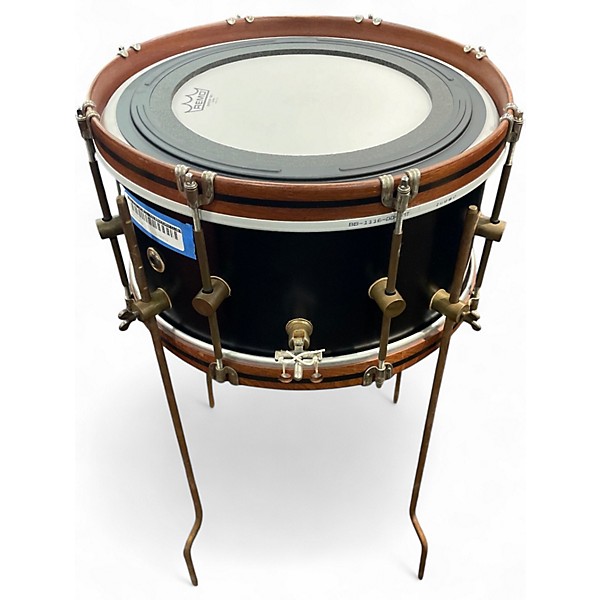 Used A & F Drum Co 16in Mahogany Club Black Snare Black Drum