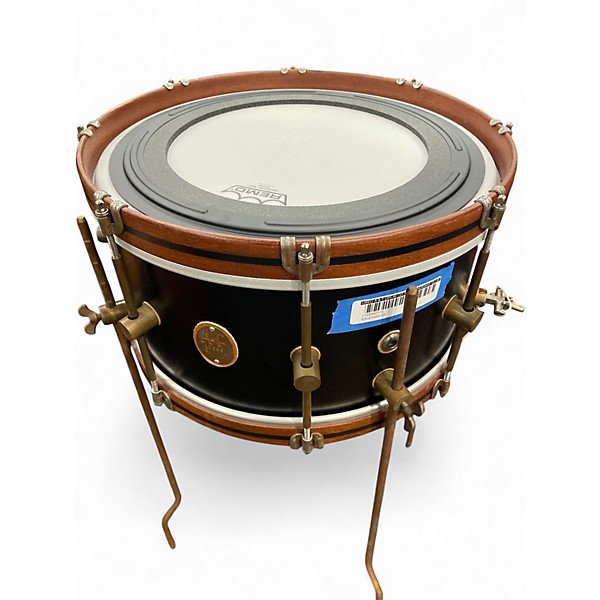 Used A & F Drum Co 16in Mahogany Club Black Snare Black Drum
