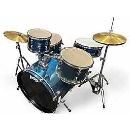 Used PDP by DW 5 Piece CENTER STAGE 5-PIECE DRUM KIT Metallic Blue Drum Kit