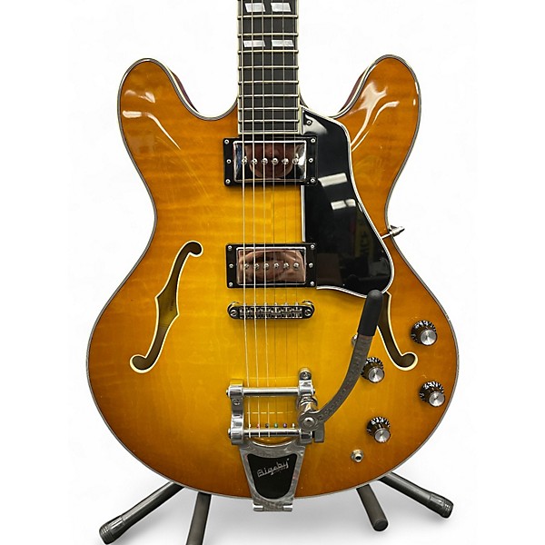 Used Eastman T486B-GB Trans Gold Hollow Body Electric Guitar
