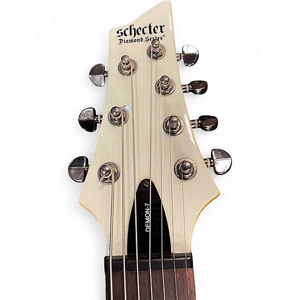 Used Schecter Guitar Research Demon 7 String Vintage White Solid Body Electric Guitar