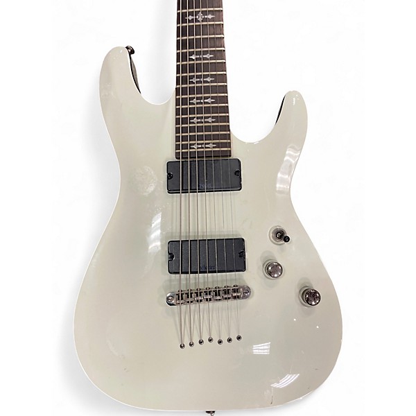 Used Schecter Guitar Research Demon 7 String Vintage White Solid Body Electric Guitar