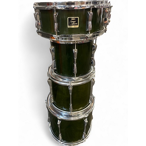 Used Yamaha 5 Piece Stage Custom Black Drum Kit