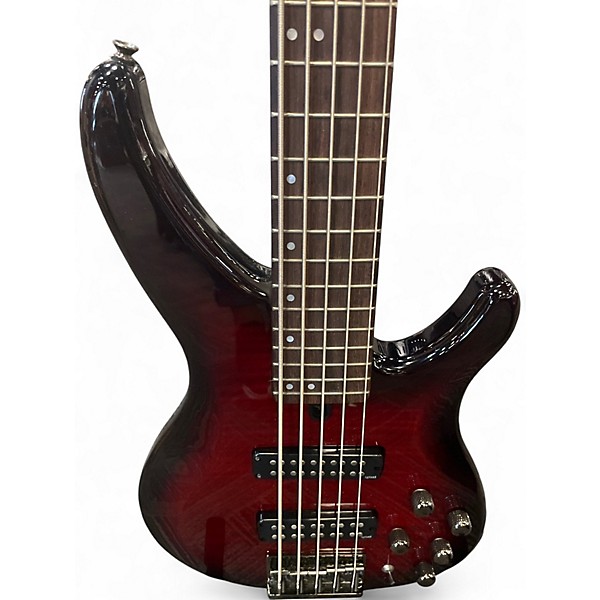 Used Yamaha TRBX605FM Chrome Red Electric Bass Guitar