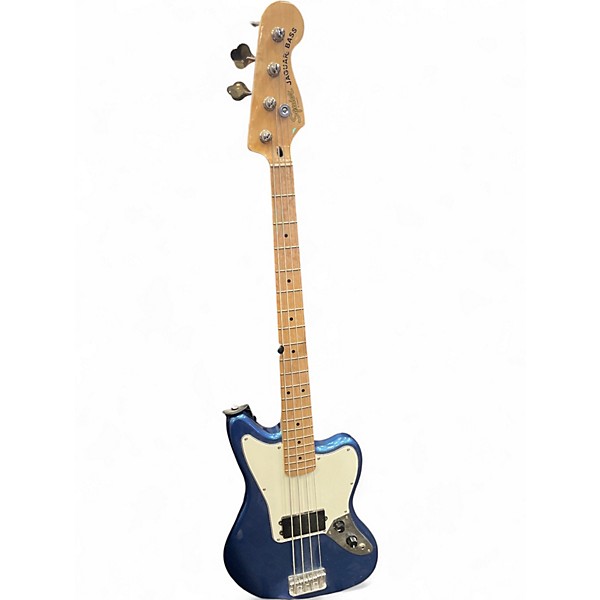 Used 2020s Squier jaguar bass Chrome Blue Electric Bass Guitar