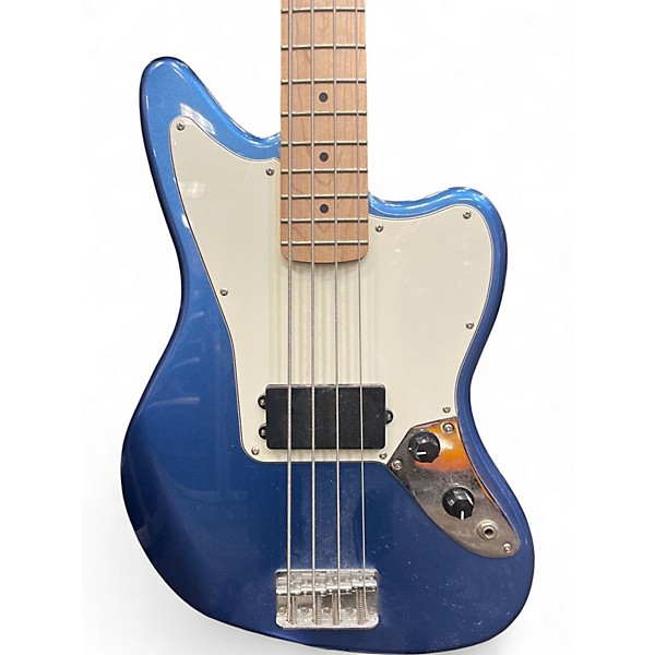 Used 2020s Squier jaguar bass Chrome Blue Electric Bass Guitar