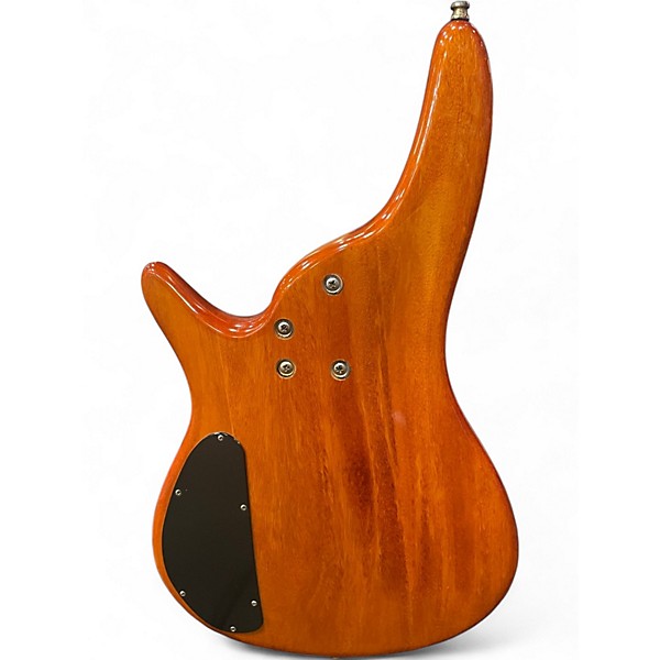 Used Carlo Robelli Dual Humbucker Orange Electric Bass Guitar