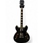 Used Redid HOLLOW BODY GUITAR Black Hollow Body Electric Guitar thumbnail