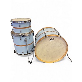 Used Ajp Custom Drums 3 Piece Custom 3-piece Walnut Stripe Blue Drum Kit