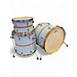 Used Ajp Custom Drums 3 Piece Custom 3-piece Walnut Stripe Blue Drum Kit