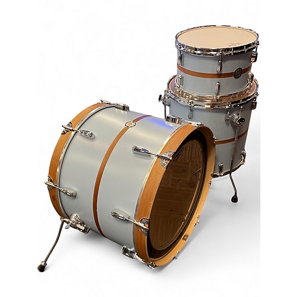 Used Ajp Custom Drums 3 Piece Custom 3-piece Walnut Stripe Blue Drum Kit
