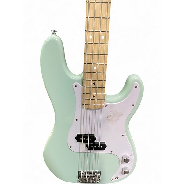Used Squier Precision Bass Surf Green Electric Bass Guitar