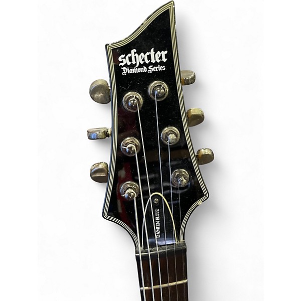 Used Schecter Guitar Research Damien Elite 6 Trans Red Solid Body Electric Guitar