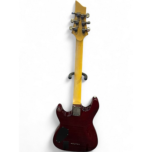 Used Schecter Guitar Research Damien Elite 6 Trans Red Solid Body Electric Guitar