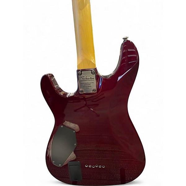 Used Schecter Guitar Research Damien Elite 6 Trans Red Solid Body Electric Guitar