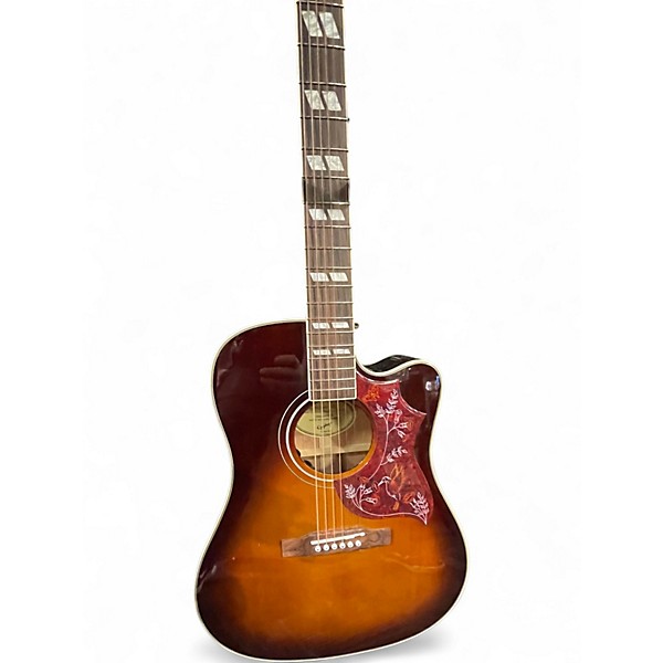 Used Epiphone Hummingbird EC Studio 2 Tone Sunburst Acoustic Electric Guitar