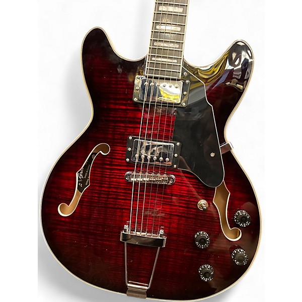 Used Grote ES-335 Model Trans Red Hollow Body Electric Guitar