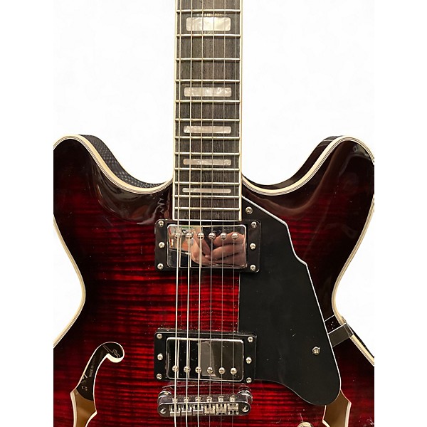 Used Grote ES-335 Model Trans Red Hollow Body Electric Guitar
