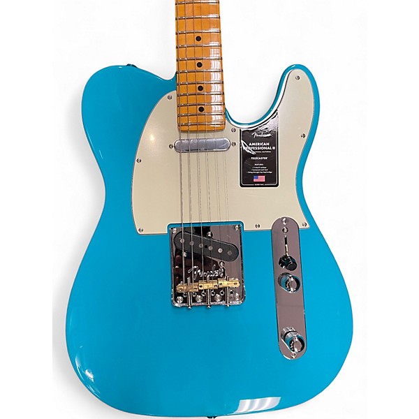Used Fender American Professional II Telecaster Blue Solid Body Electric Guitar