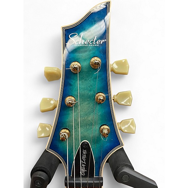 Used 2020s Schecter Guitar Research Omen Extreme 6 Ocean Blue Burst Solid Body Electric Guitar