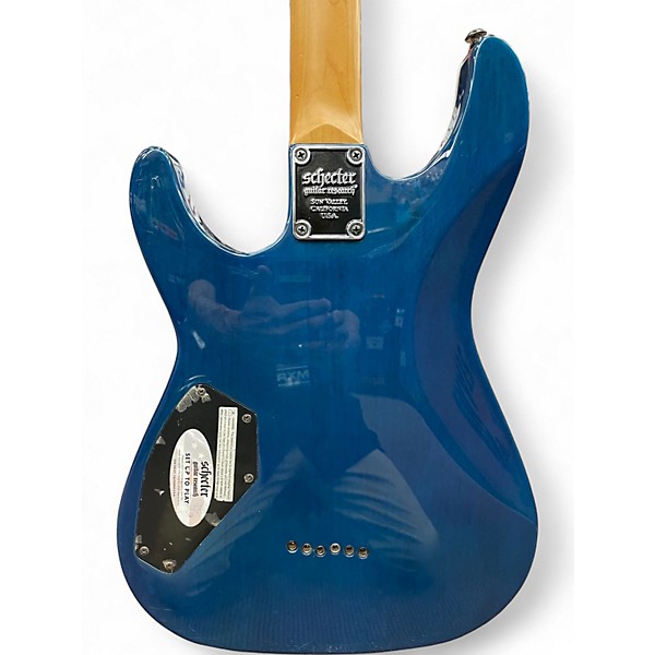 Used 2020s Schecter Guitar Research Omen Extreme 6 Ocean Blue Burst Solid Body Electric Guitar