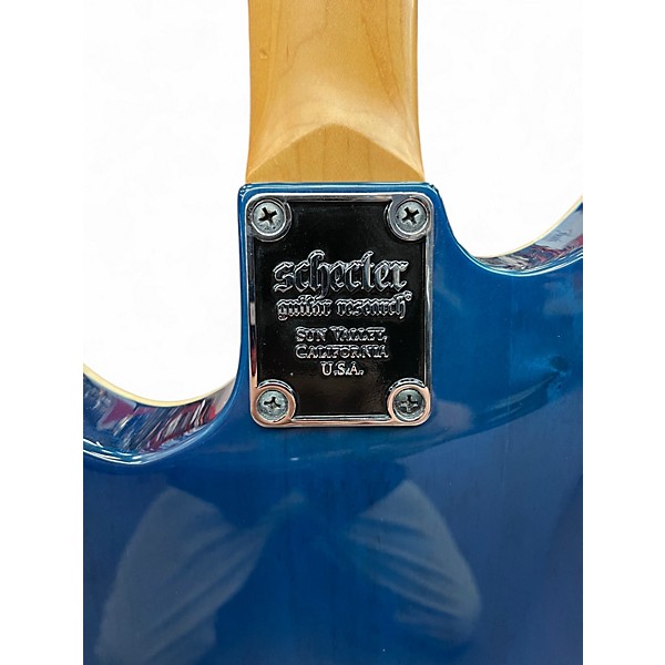 Used 2020s Schecter Guitar Research Omen Extreme 6 Ocean Blue Burst Solid Body Electric Guitar