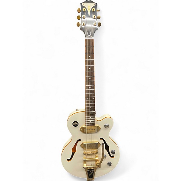 Used Epiphone Wildkat with Bigsby Alpine White Hollow Body Electric Guitar