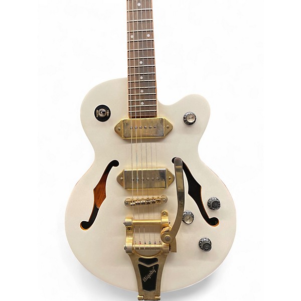 Used Epiphone Wildkat with Bigsby Alpine White Hollow Body Electric Guitar