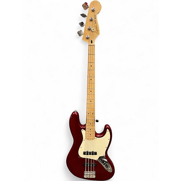 Used Squier Affinity Jazz Bass Candy Apple Red Metallic Electric Bass Guitar
