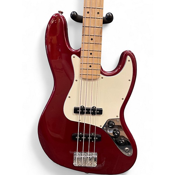 Used Squier Affinity Jazz Bass Candy Apple Red Metallic Electric Bass Guitar