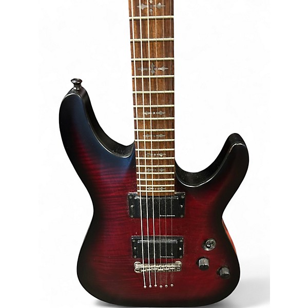 Used 2017 Schecter Guitar Research Demon 6 Satin Red Solid Body Electric Guitar