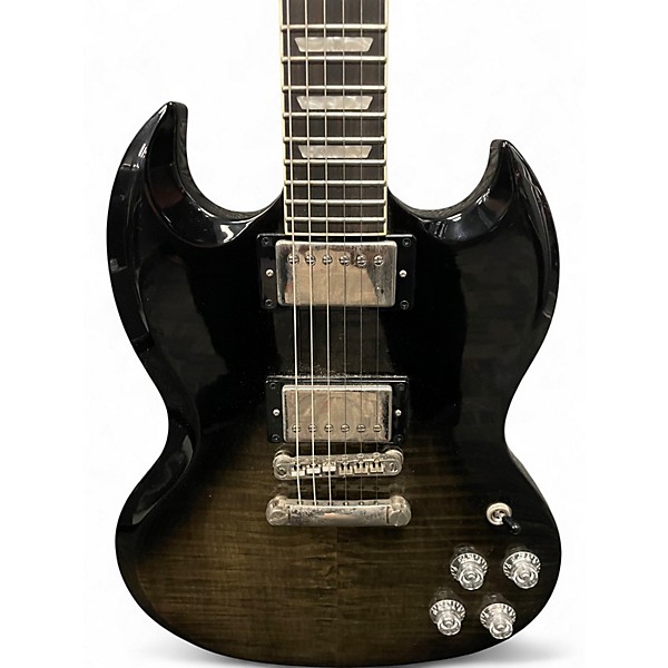 Used Epiphone SG Modern Figured Trans Black Solid Body Electric Guitar
