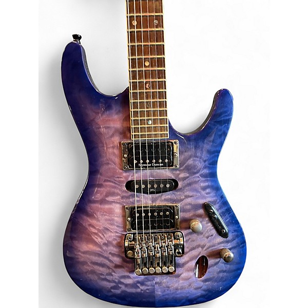Used Ibanez S470DXQM Trans Purple Solid Body Electric Guitar