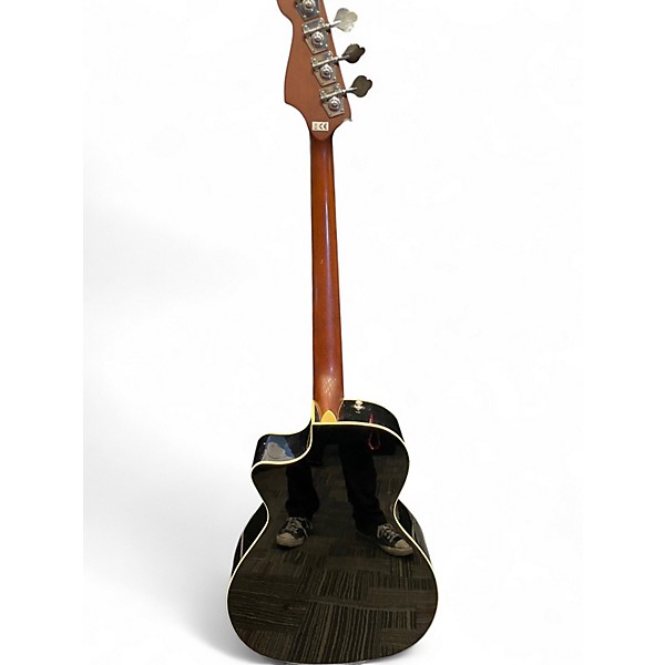 Used Fender Kingman Acoustic Electric Bass Black Acoustic Bass Guitar