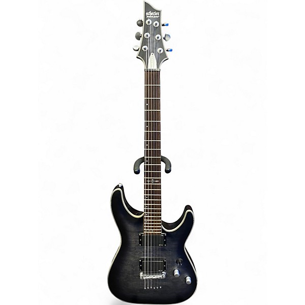 Used Schecter Guitar Research C1 Platinum Trans Black Solid Body Electric Guitar