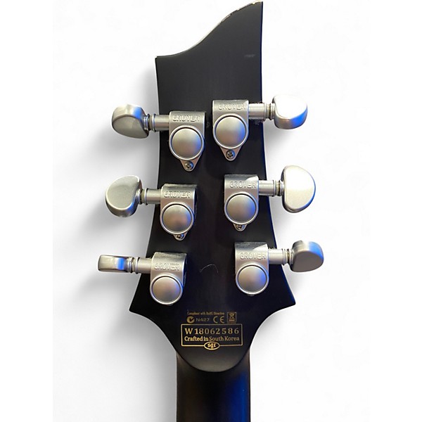Used Schecter Guitar Research C1 Platinum Trans Black Solid Body Electric Guitar