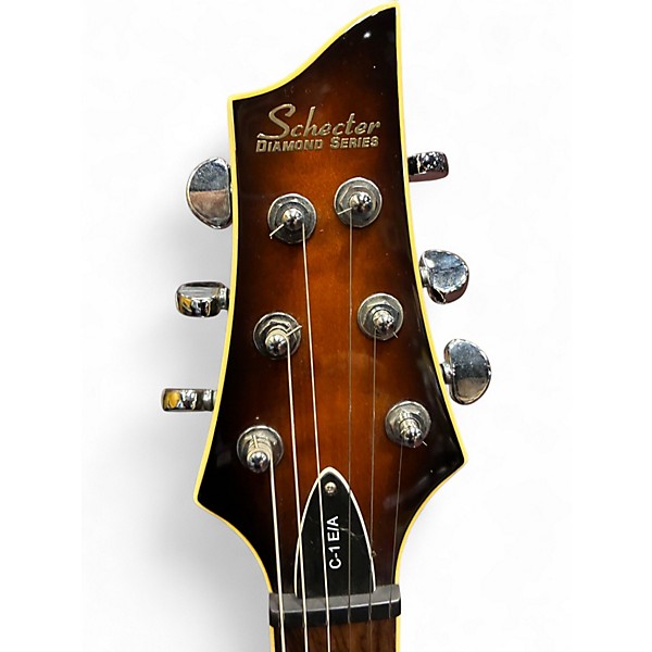 Used Schecter Guitar Research C1 E/A Trans Brown Hollow Body Electric Guitar