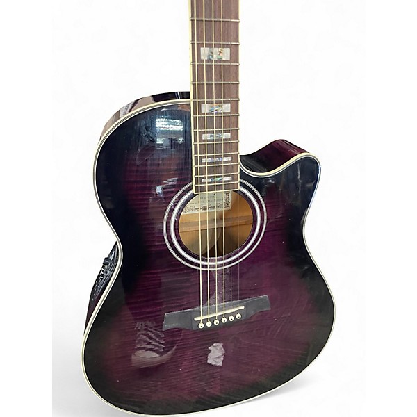 Used Ibanez AEF30ETVS Trans Purple Acoustic Electric Guitar