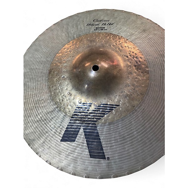 Used Zildjian 14.25in K CUSTOM HYBRID HI-HAT PAIR TOP BOTTOM Cymbal