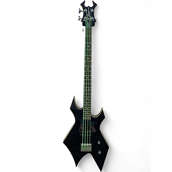 Used B.C. Rich RWBO Revenge Warlock Black and White Electric Bass Guitar