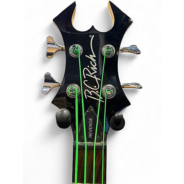 Used B.C. Rich RWBO Revenge Warlock Black and White Electric Bass Guitar