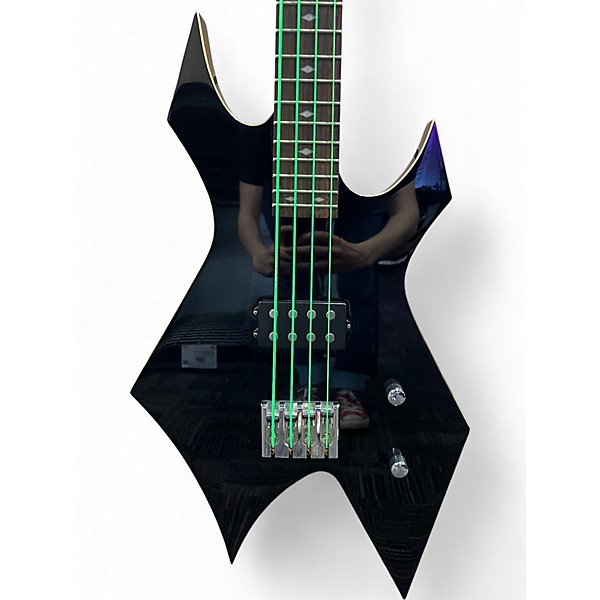 Used B.C. Rich RWBO Revenge Warlock Black and White Electric Bass Guitar