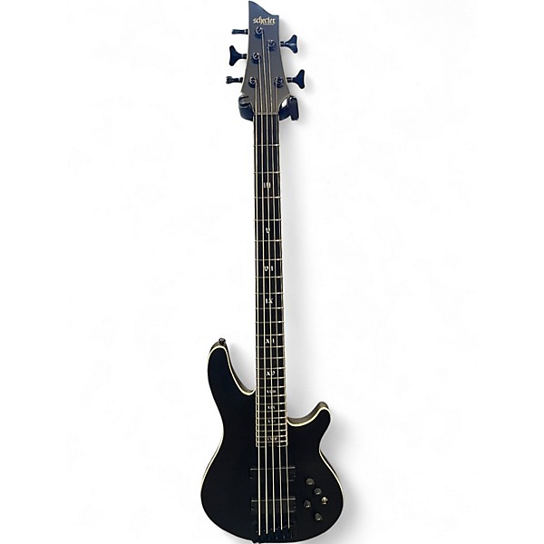 Used Schecter Guitar Research SLS Elite-5 Evil Twin Satin Black Electric Bass Guitar